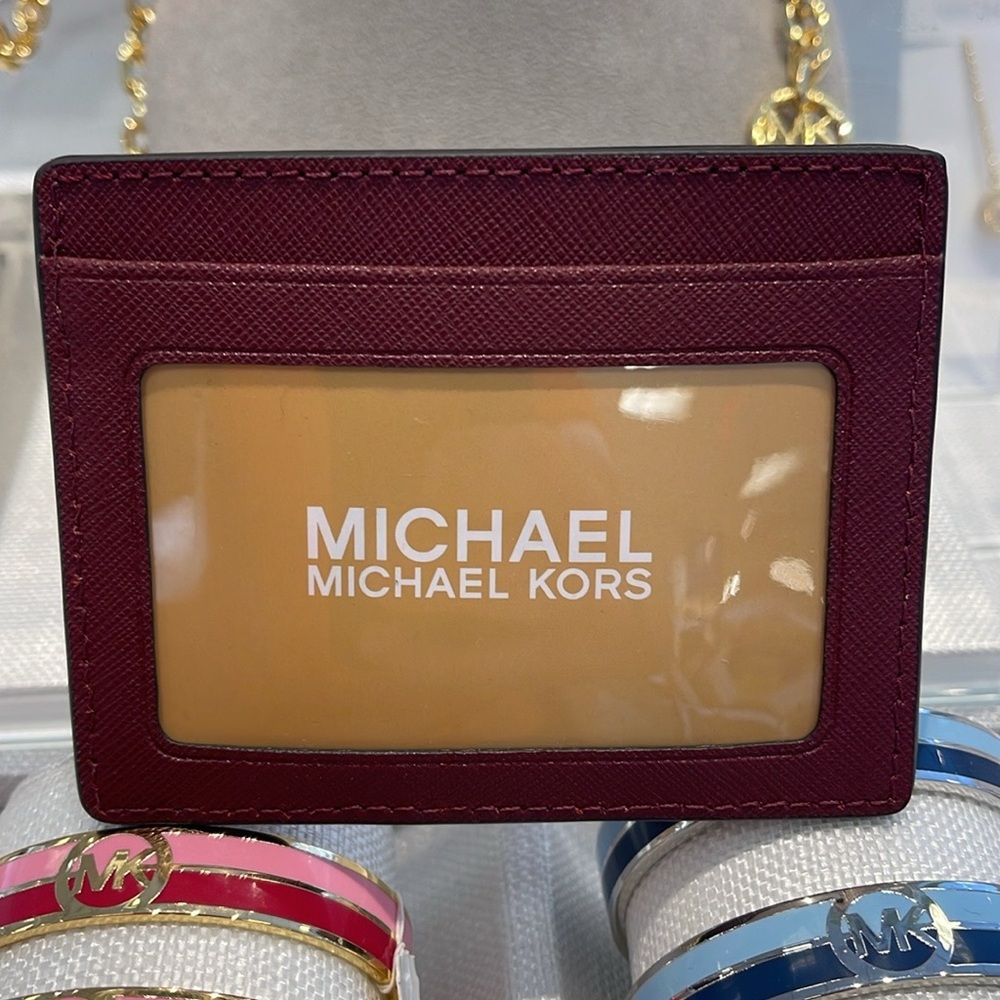 MICHAEL KORS
Large Leather Card Holder Case
Dark Cherry 
NWT - Picture 3 of 16